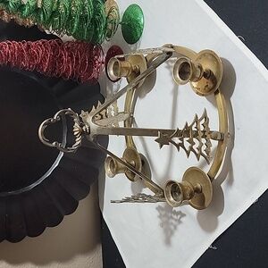 Vintage Brass Christmas Tree Candelabra